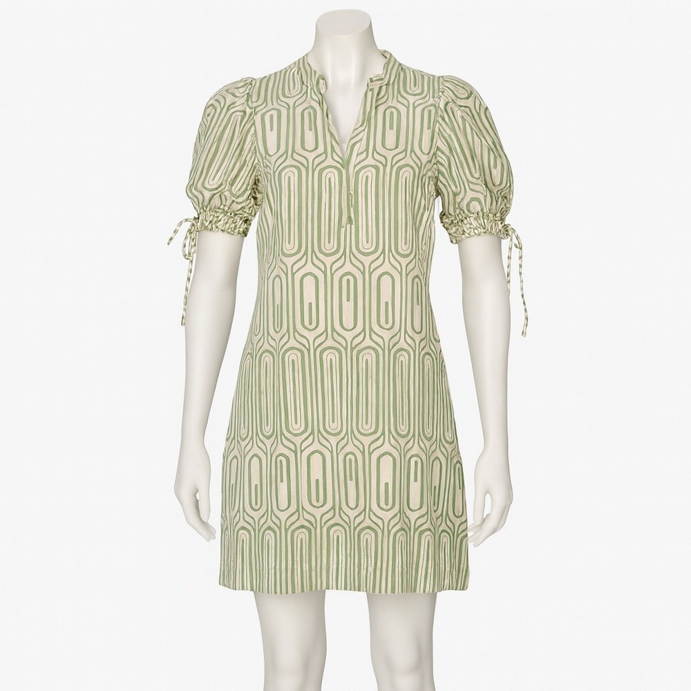 Green Geometric Mini Dress